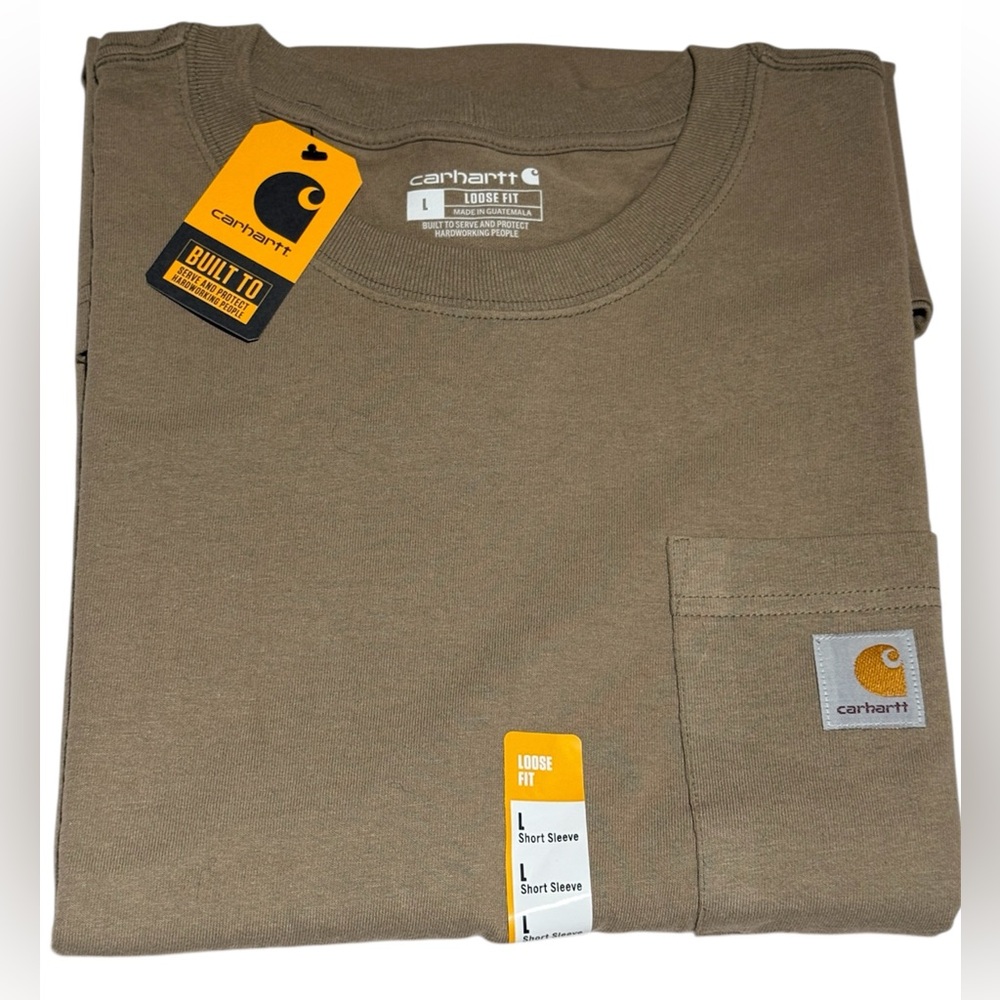 Carhartt K87 Loose Fit Men's  Short Sleeve Tee Large Desert Color NWT